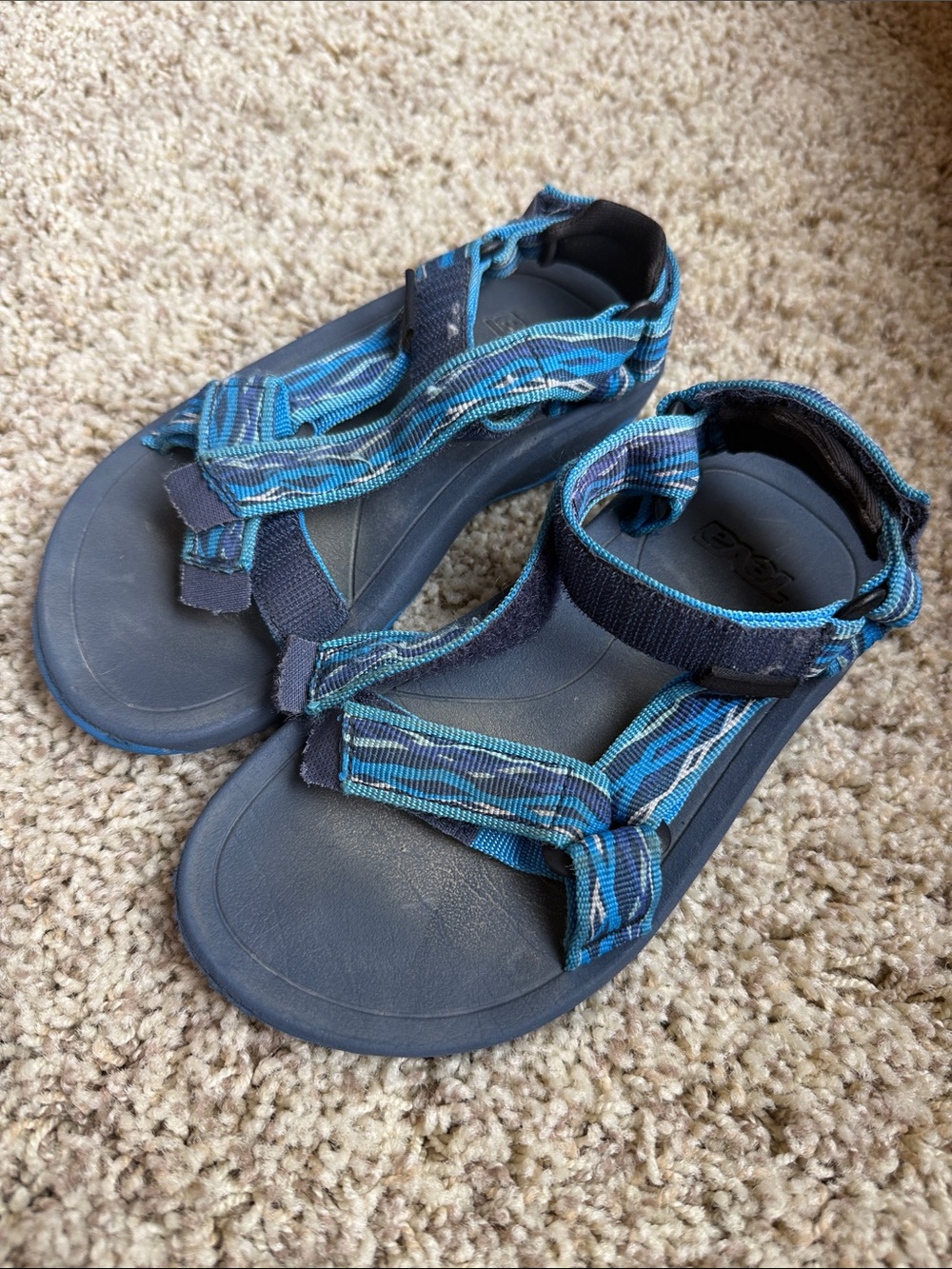 Teva Blue Multi-Stripe Youth Outdoor Sandals